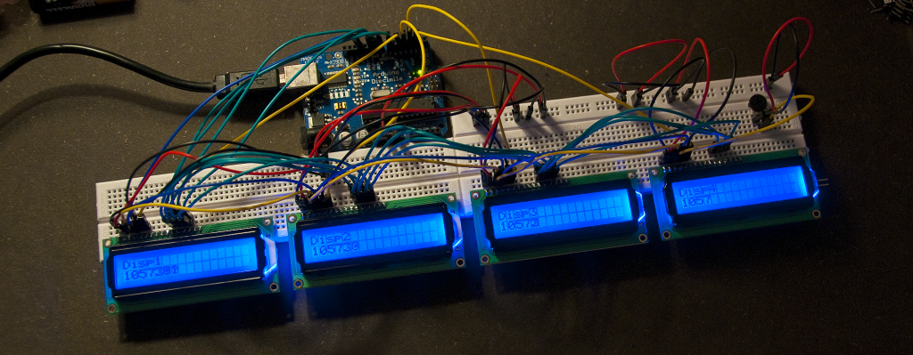 4 LCD displays on 1 Arduino